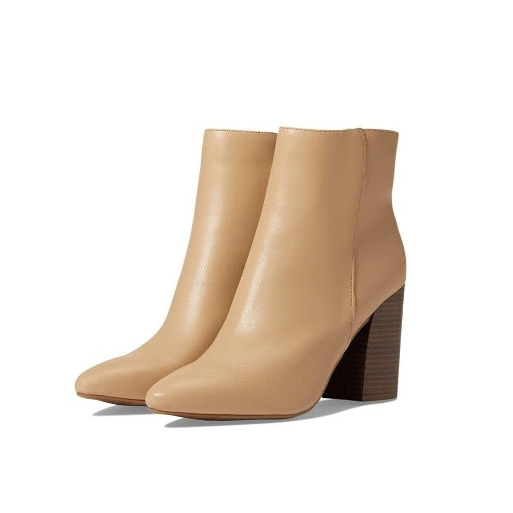Sugar Womens 8 M Tan Smooth Evvie Pointed Toe Zip Up Ankle Booties NIB ZM2